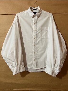 R13 | Ziggy Button Down Shirt Oversized Fit Cotton Poplin White Size XS